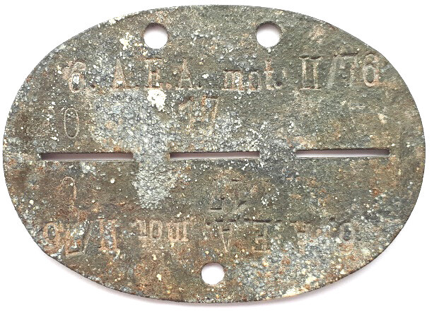 Dogtag 6.A.E.A.mot.II/76 / from Stalingrad