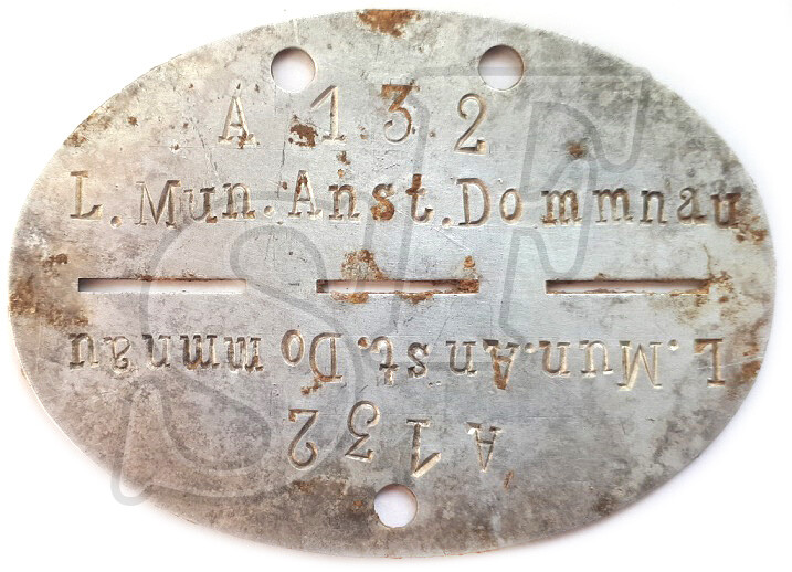Dogtag L.Mun.Anst.Dommnau / from Stalingrad