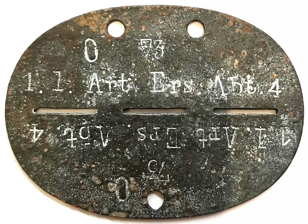German Dogtag 1.I.Art.Ers.Abt.4 / from Leningrad