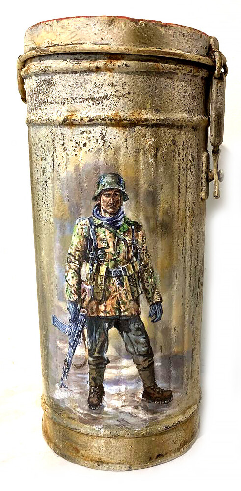 Restored German Gas mask canister
