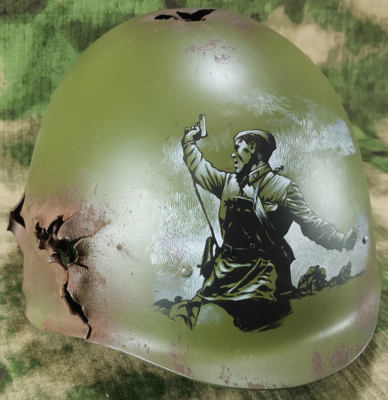 Restored Soviet helmet SSh40