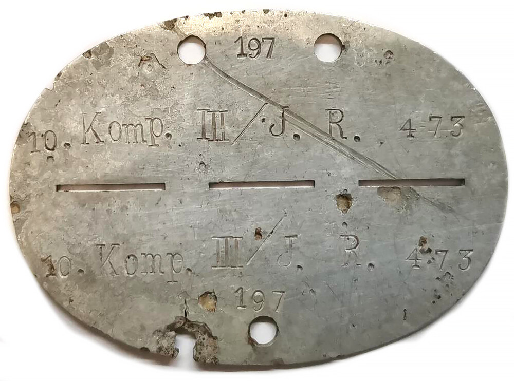 German dogtag 10.Komp.III/J.R.473 / from Kalinin