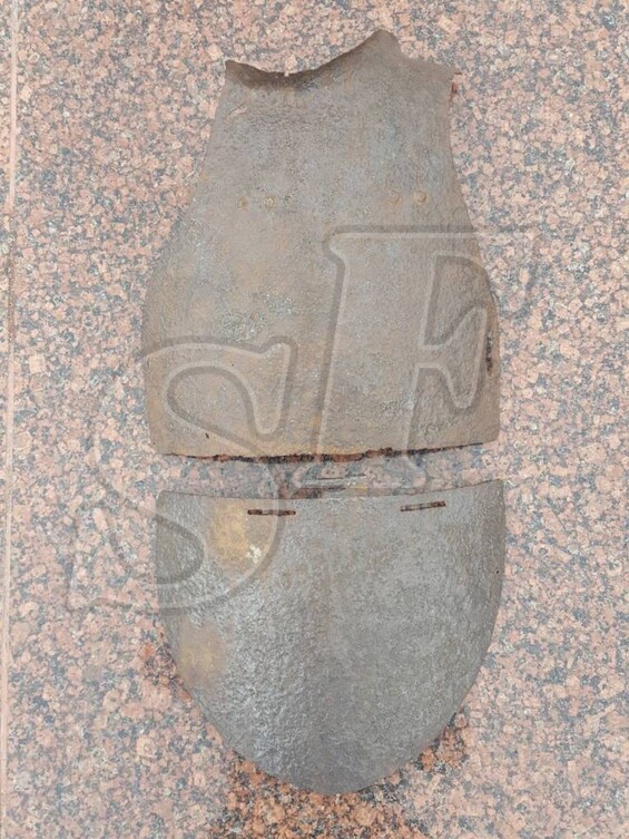 The steel breastplate of a soldier of the Red Army SN 42 (SN-2)