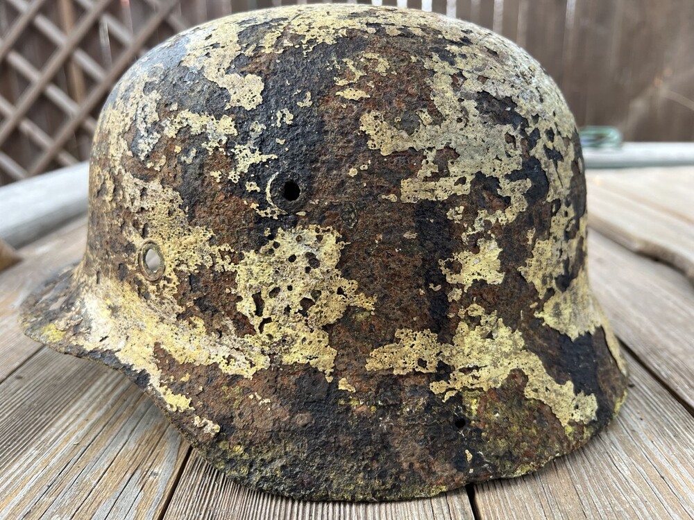 Winter camo helmet M35 / from Demyansk