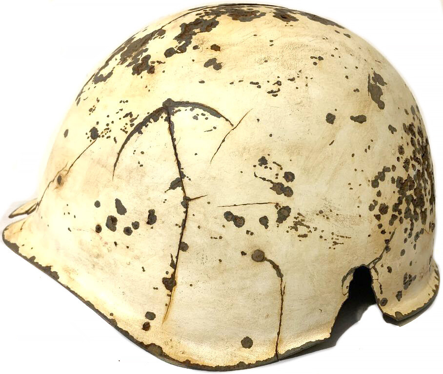 Restored Winter camo Soviet helmet SSh40