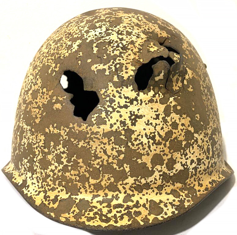 Restored Winter camo Soviet helmet SSh39