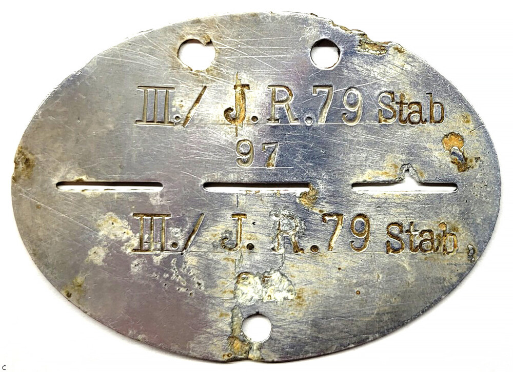 German Dogtag 3/ J.R.79 Stab (16 Panzer Division ) / from Stalingrad