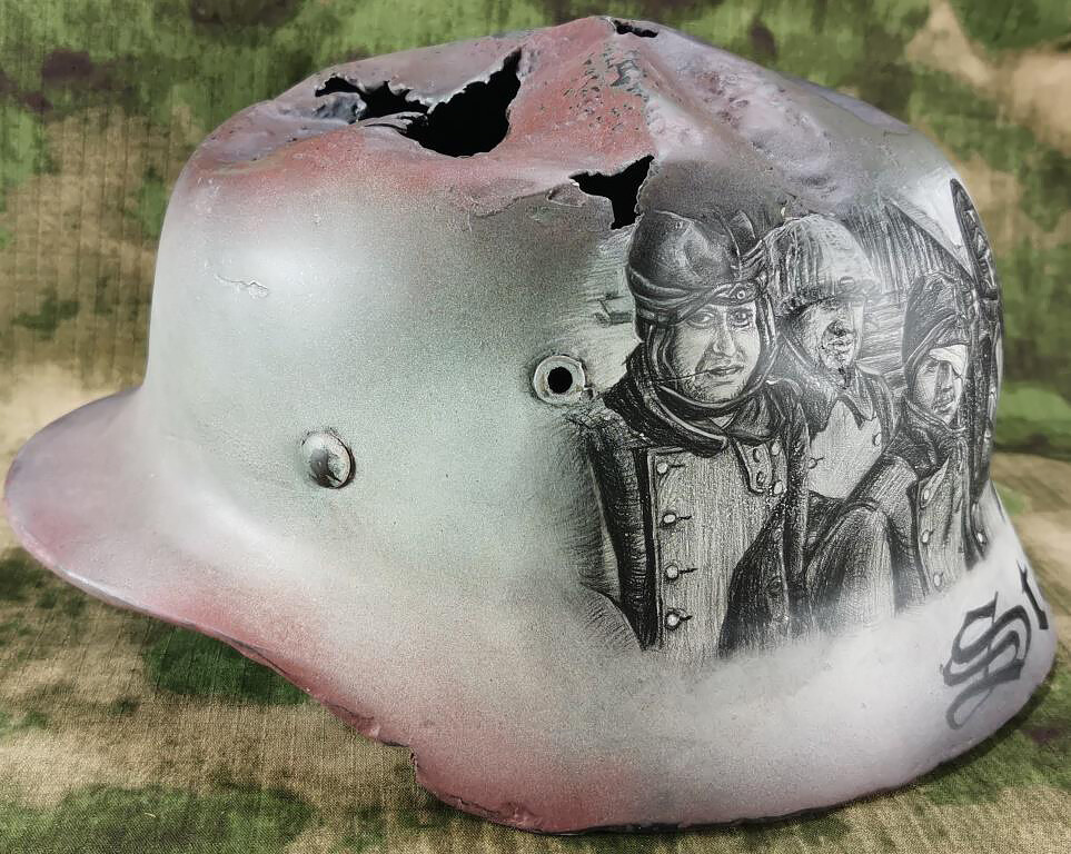 Restored German helmet M35