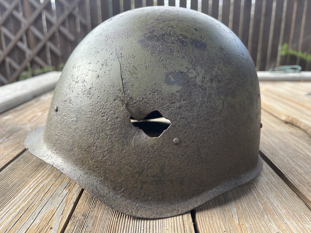 Soviet helmet SSh40 / from Stalingrad