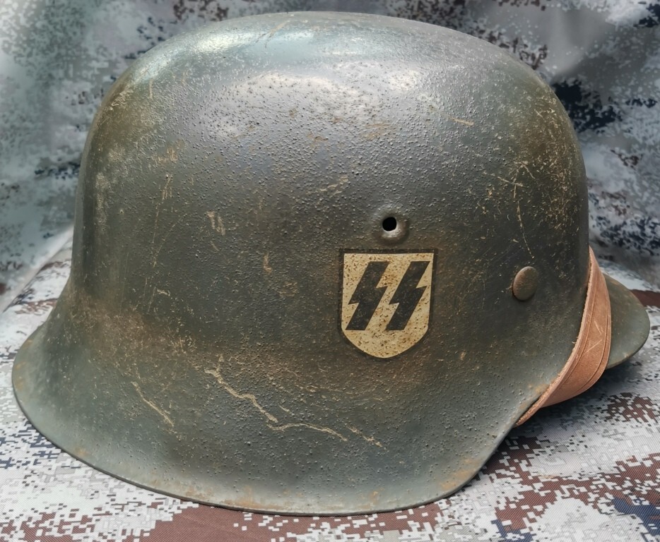 Restored German helmet M42, Waffen-SS