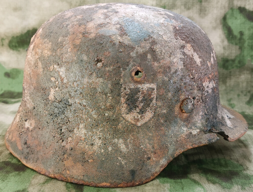Restored German helmet M40, Waffen SS