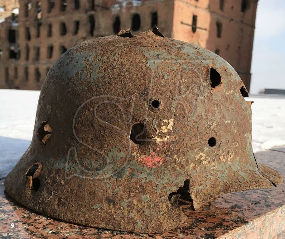 German helmet M35 “Double dekal” / from Stalingrad