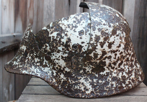 Winter camo Wehrmacht helmet M40 / from Stalingrad
