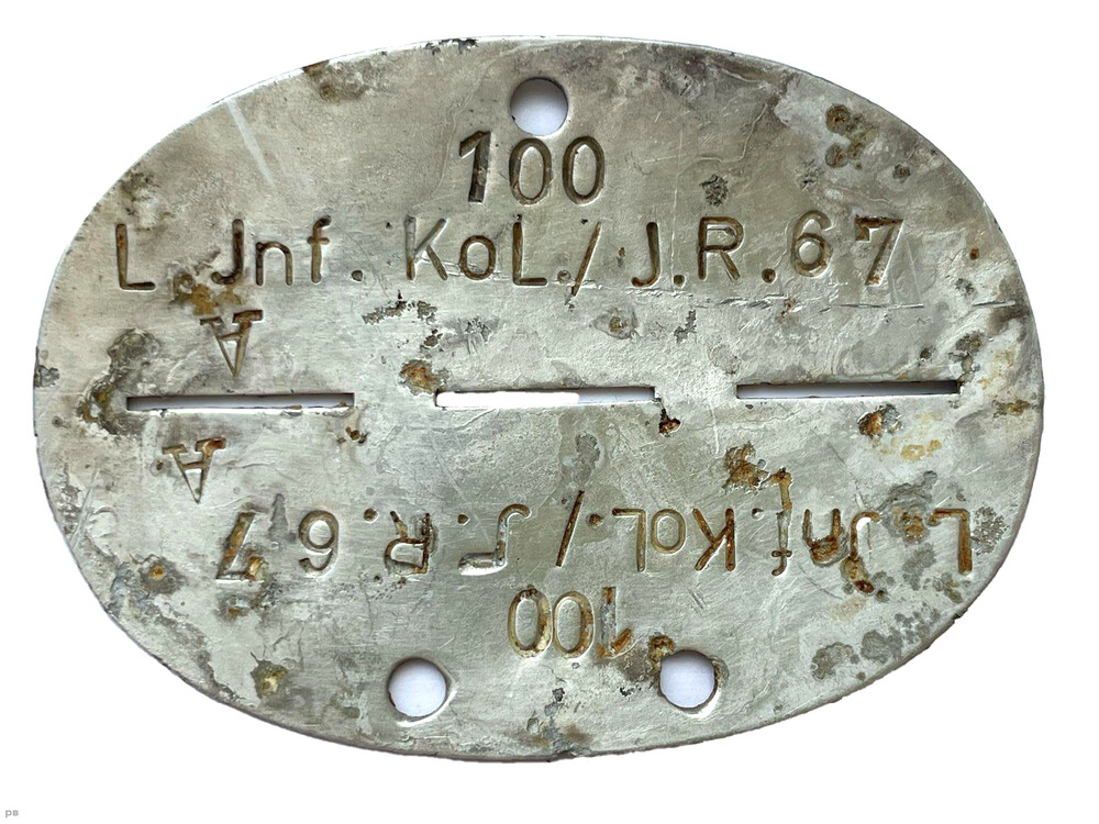 German dogtag L.Jnf.Kil./J.R.67