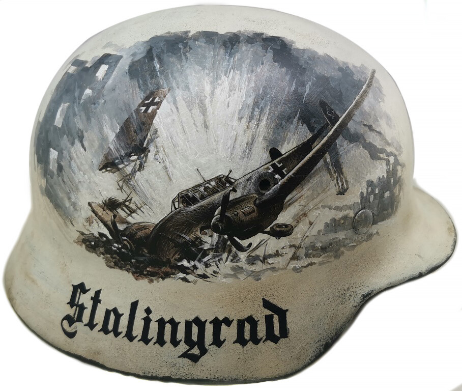 Restored German helmet M40, Luftwaffe