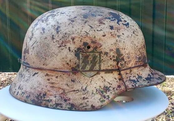 Restored German helmet M35, Waffen SS