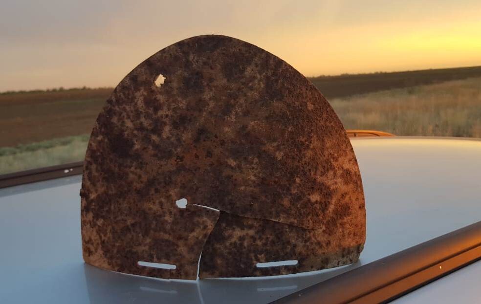 Bottom part of Soviet steel bib SN 42 (SN-2) / from Stalingrad