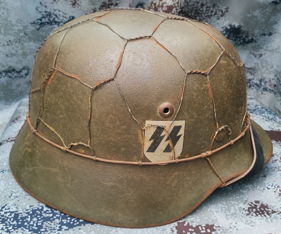Restored German helmet M35 DD, Waffen-SS