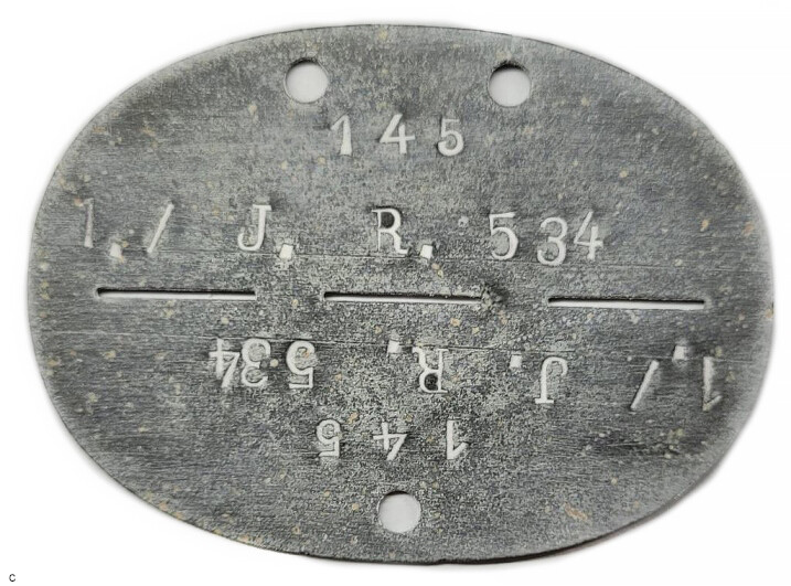 German Dogtag 1.J.R.534 (384. Infanterie-Division) / from Stalingrad