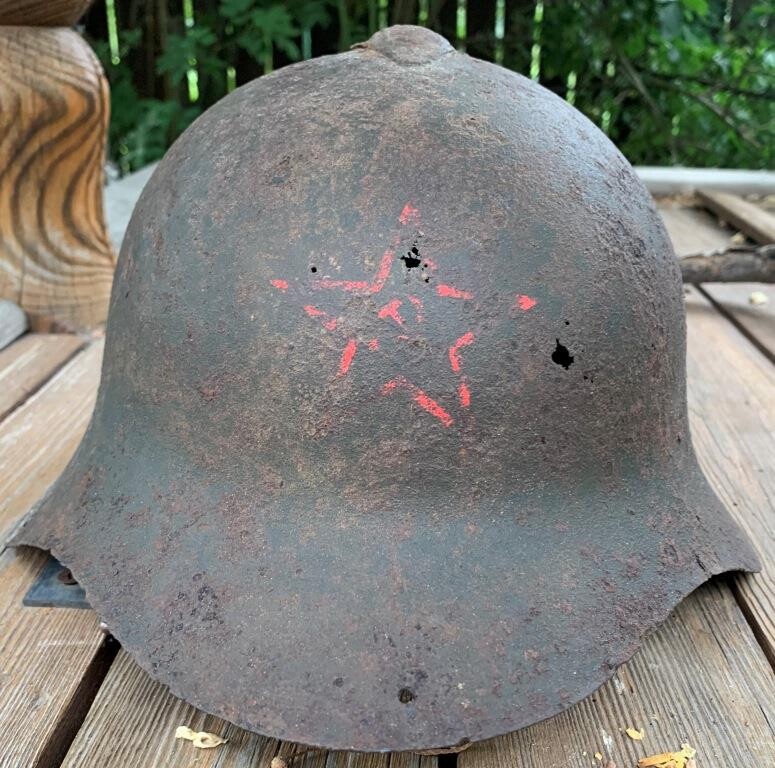 Soviet helmet SSh36 / from Stalingrad