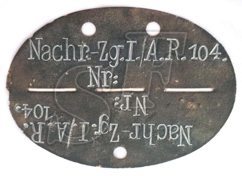 Dog tag Nachr.-Zg.I./A.R. 104