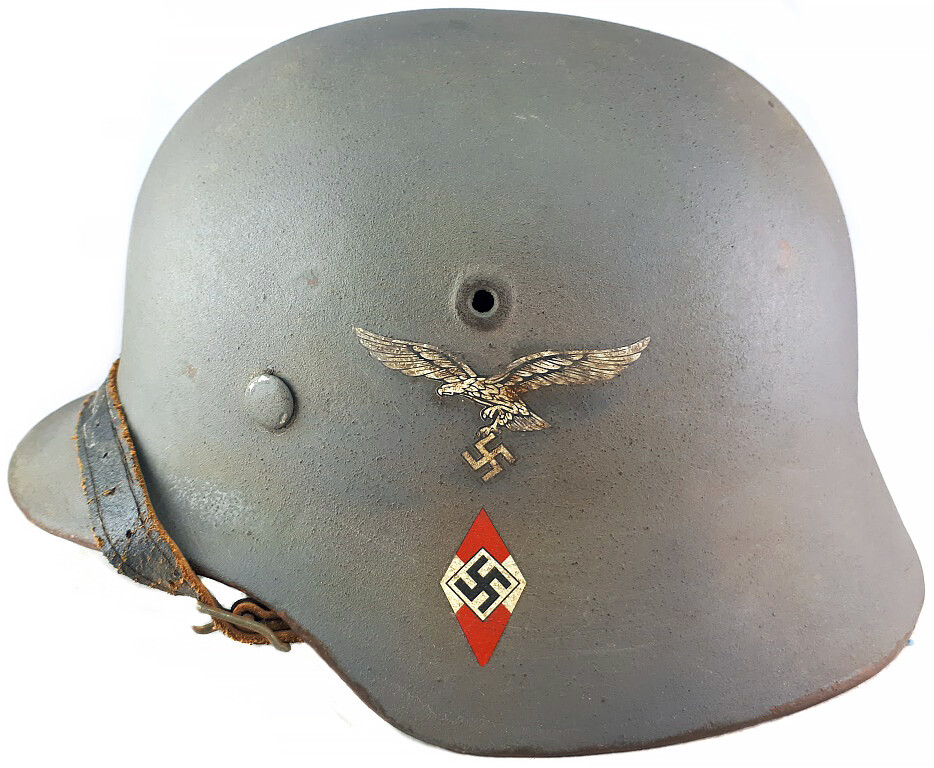 Restored helmet M40 of Hitler Youth Flak Helper’s