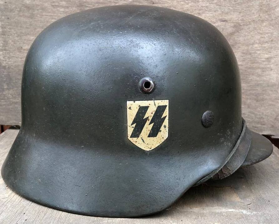 Restored German helmet, Waffen SS
