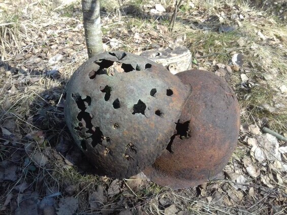 Soviet helmet SSh40 / from Stalingrad