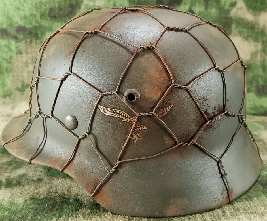 Restored German helmet M35, Luftwaffe