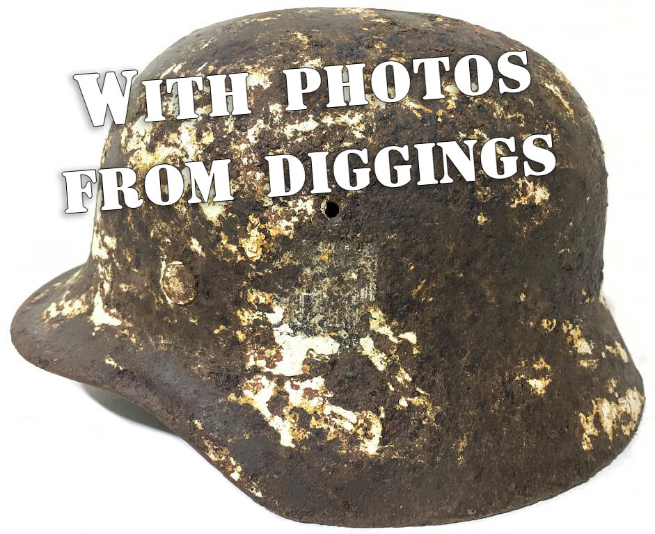 Winter camo Wehrmacht helmet M40 / from Stalingrad