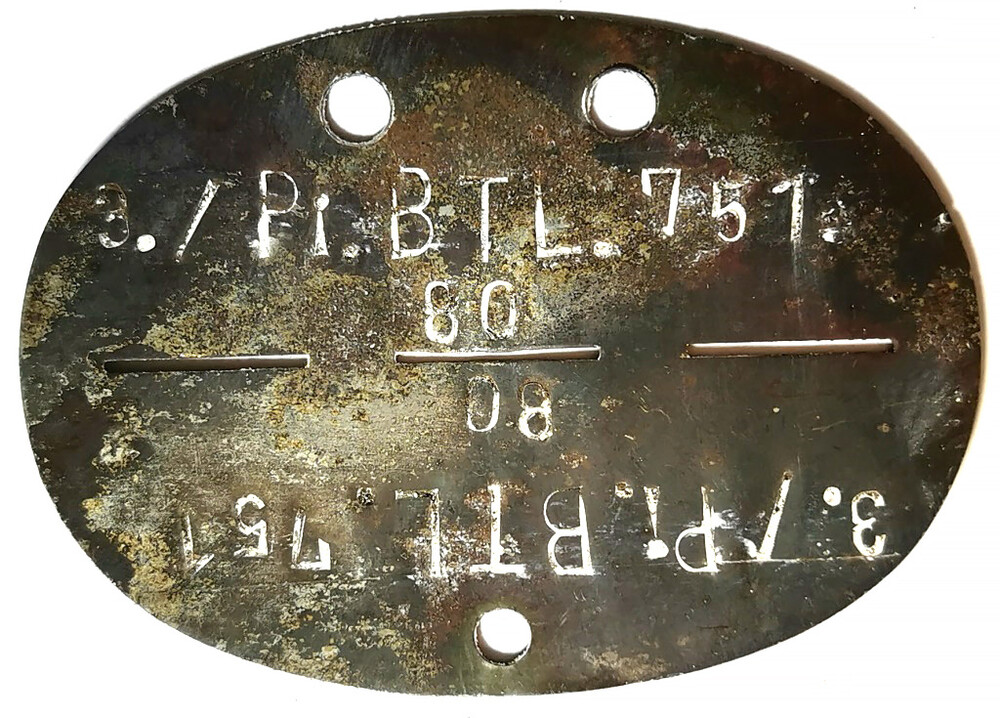German dogtag 3.Pi.Btl.751 / from Bobruysk