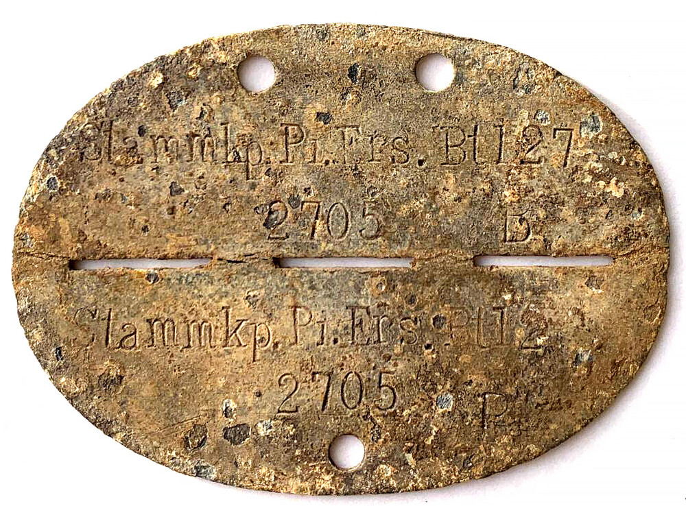 German Dogtag Stammkp.Pl.Ers.Btl 127 / from Stalingrad