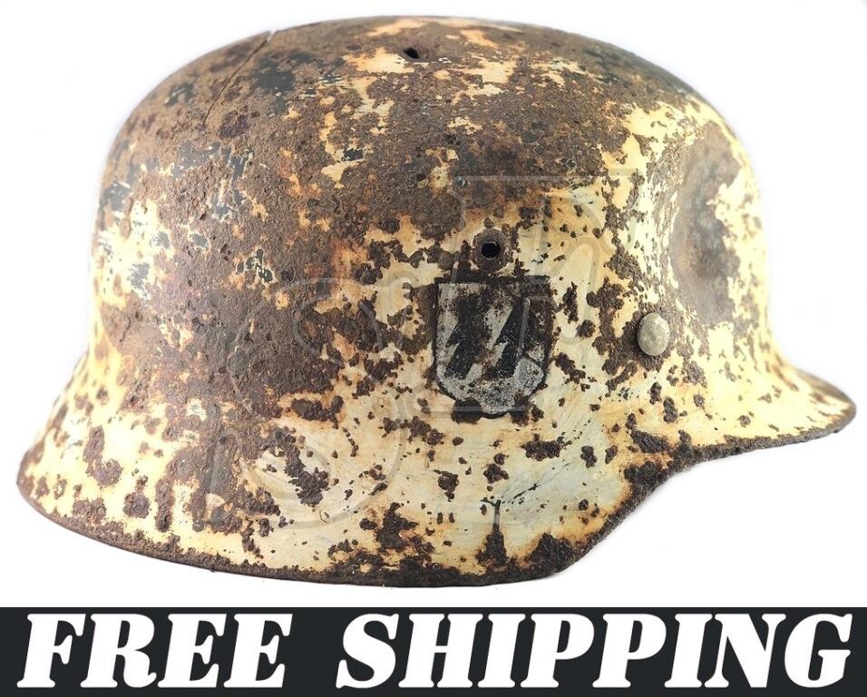 Helmet M35 of 6th SS Mountain Division Nord / from Karelia