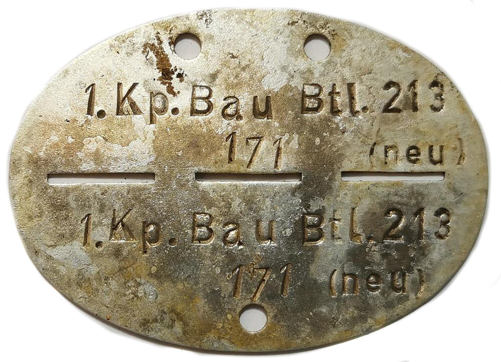 German dogtag 1.Kp.Bau.Btl.213 / from Bobruysk