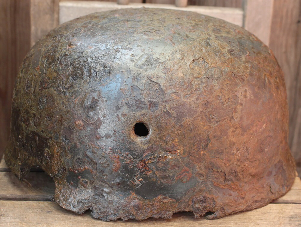 German helmet М-38 DD Paratrooper (Fallschirmjägerhelm) / from Smolensk
