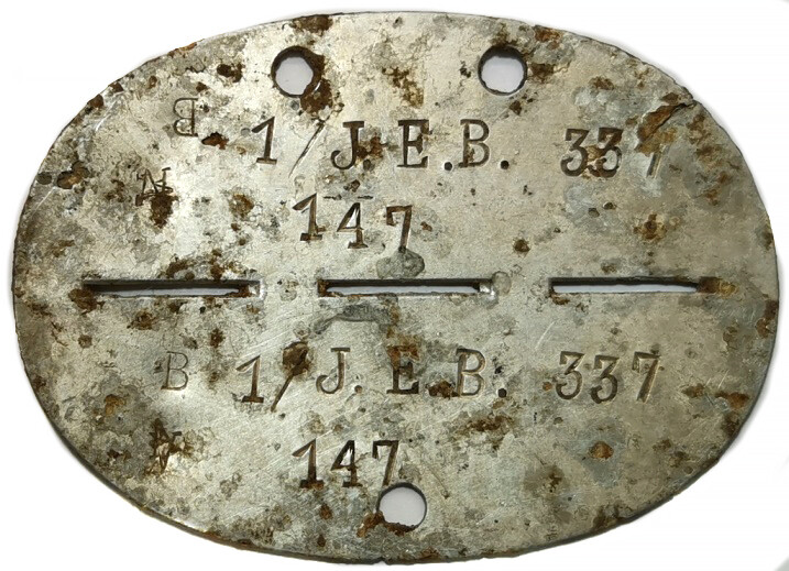 German dogtag 1/J.E.B.337 / from Konigsberg