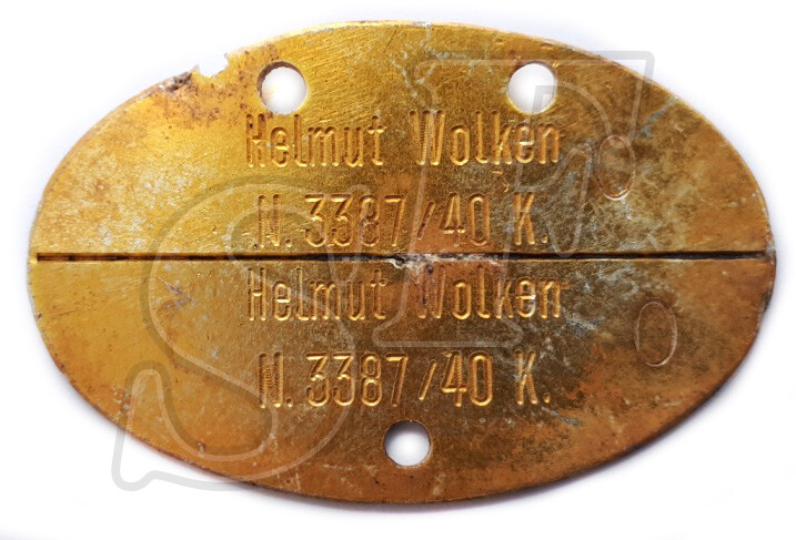 Dog tag Helmut Wolken / Kriegsmarine