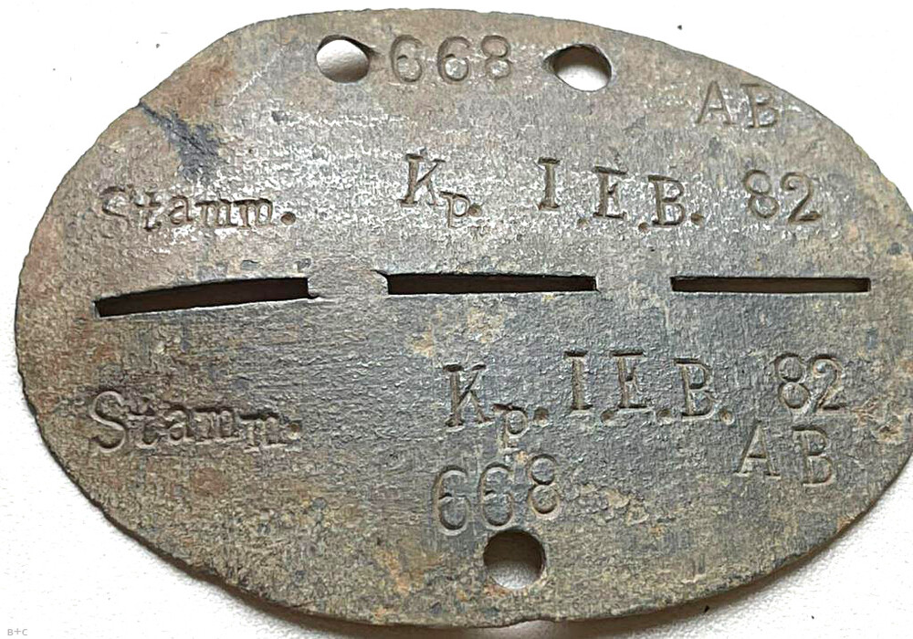 German dogtag Stamm. Kp. I.E.B. 82