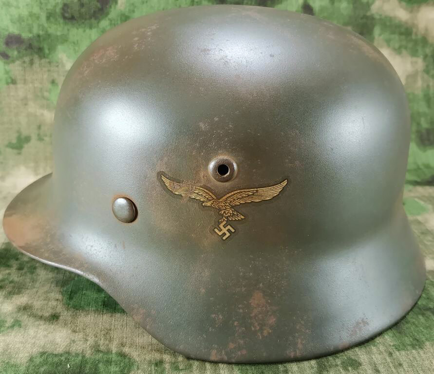 Restored German helmet M35, Luftwaffe