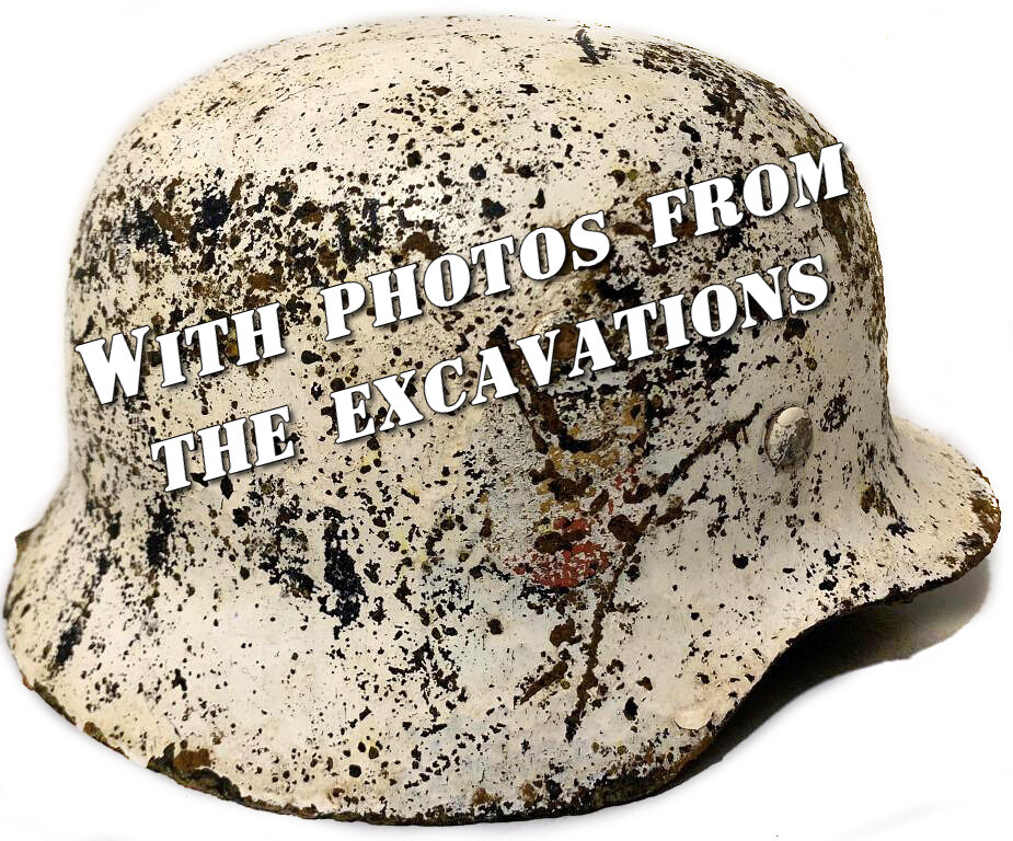 Winter camo German helmet M35 / from Stalingrad