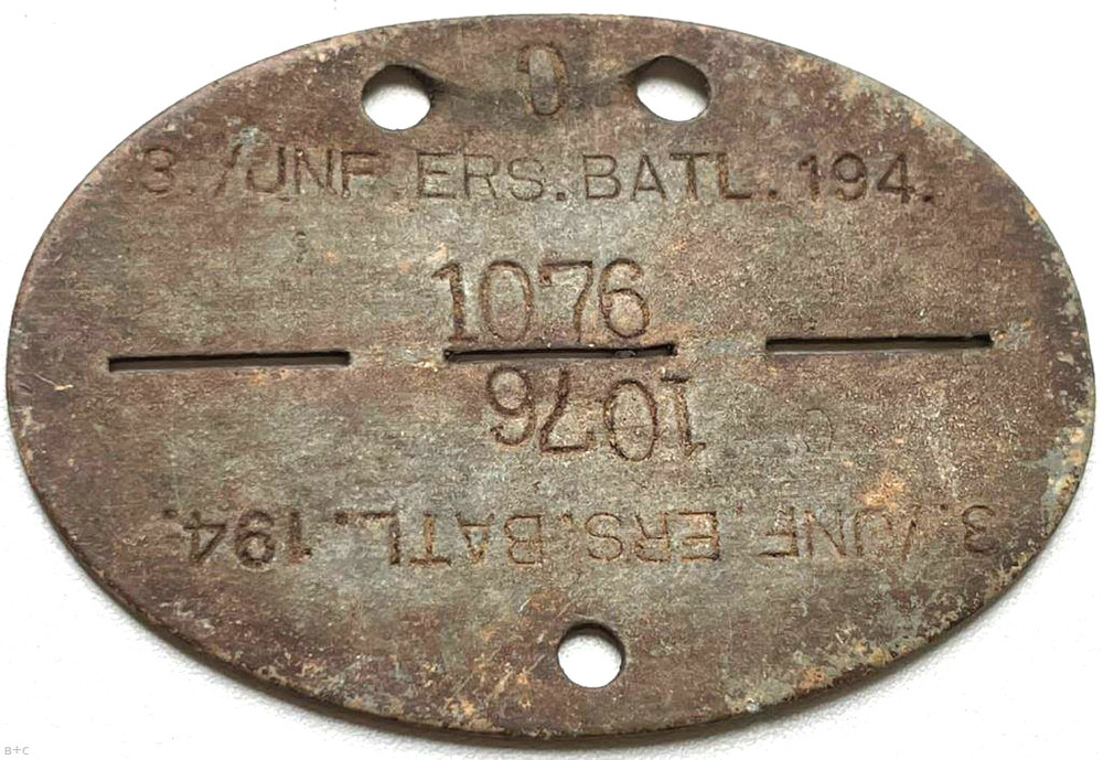 German dogtag 3./JNF.ERS.BATL.194