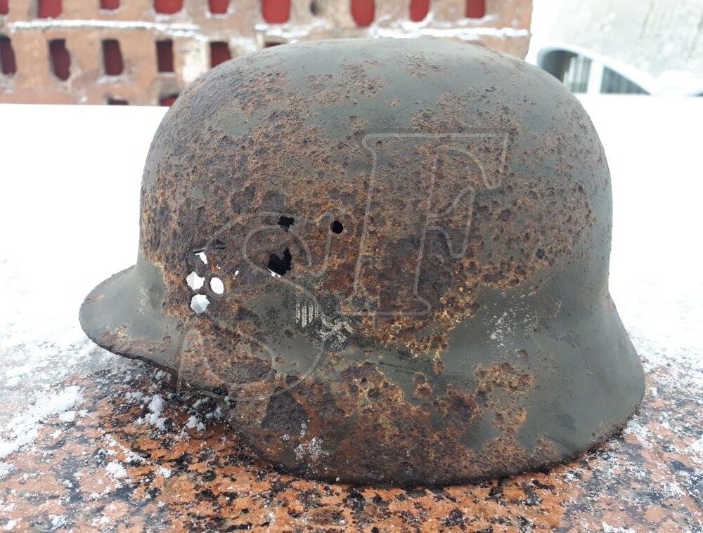 German steel helmet M40 from airfield Gumrak