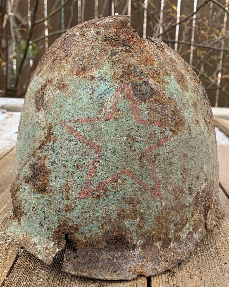 Soviet helmet SSh40 / from Stalingrad