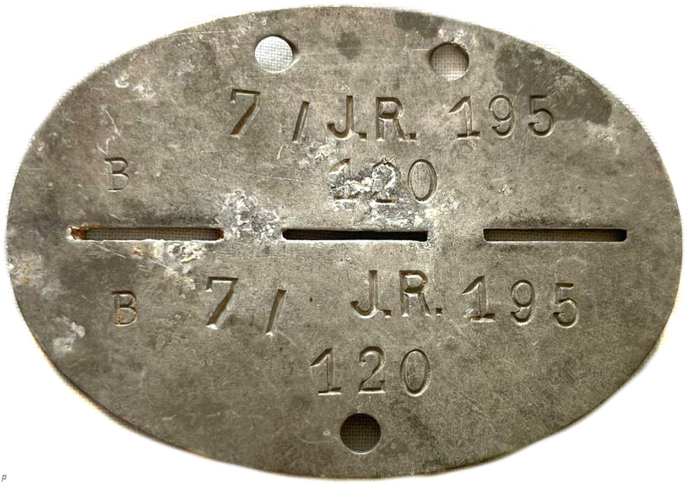 German dogtag Infanterie-Regiment 195 / from Stalingrad