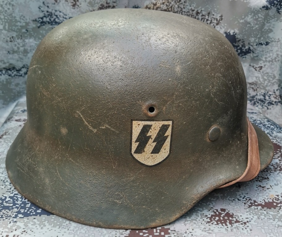 Restored German helmet M40, Waffen-SS