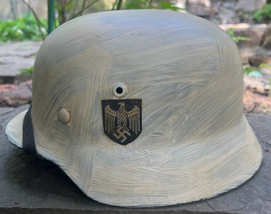 Restored German helmet M35 DD