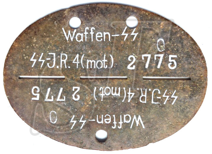 Dog tag Waffen-ss SS-J.R.4 (mot)