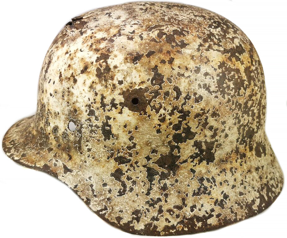 Winter camo German helmet M35 / from Minsk