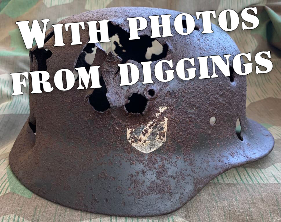 Waffen SS helmet M35 DD / from Demyansk pocket