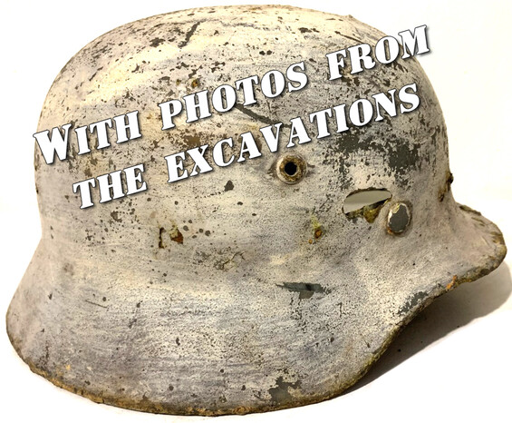 Winter camo German helmet M35 / from Leningrad